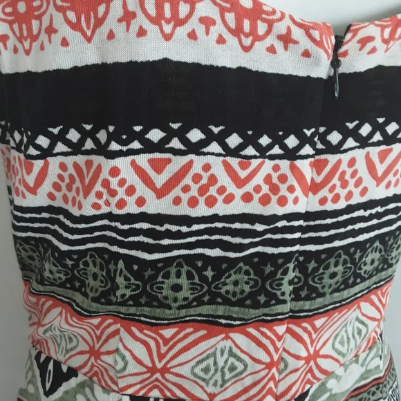 LOFT Riverwalk Fit and Flare Abstract Stripe Print Sleeveless Dress Sz 2 - Picture 6 of 9